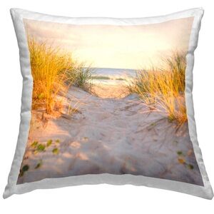 Beach Path Landscape Design By Michael Quackenbush Throw Pillow 18X18